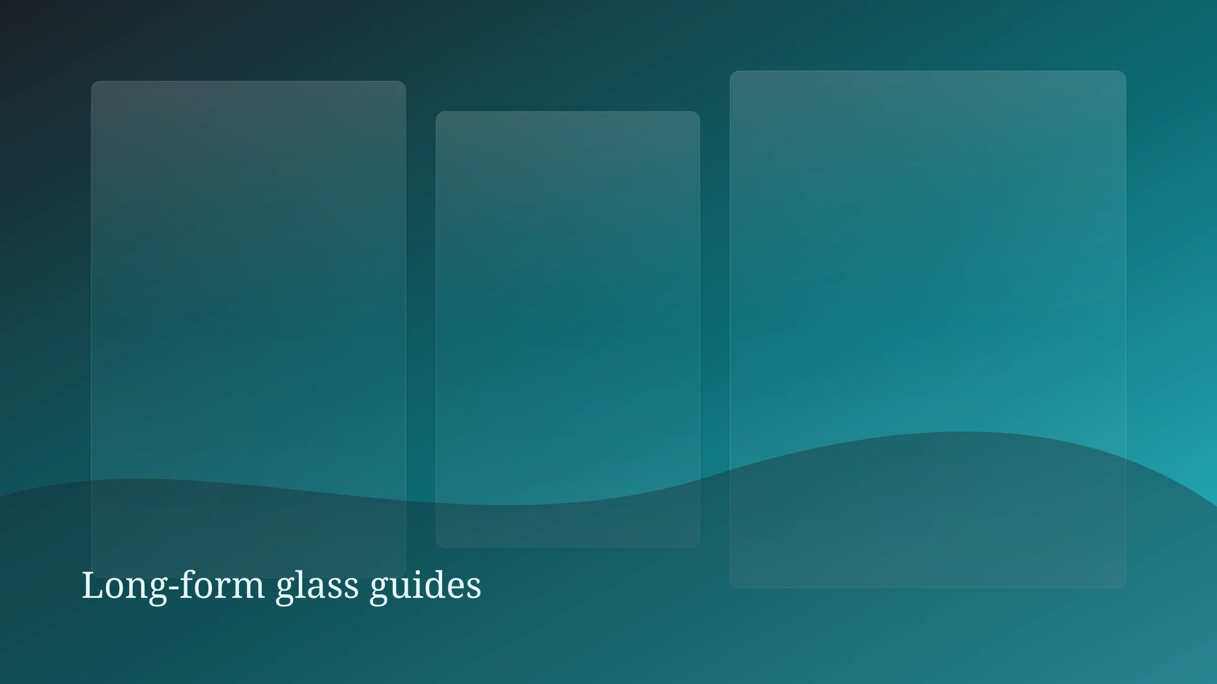 Stacked glass sheets in aqua light suggesting a library of specifications